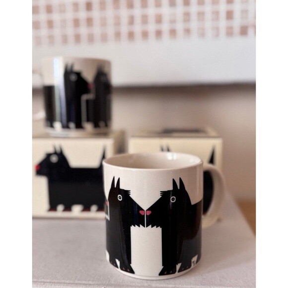 Set of 2 Taylor and Ng Minimals Scottie Coffee Mug Vintage San Francisco 1984 Ja - Picture 5 of 6